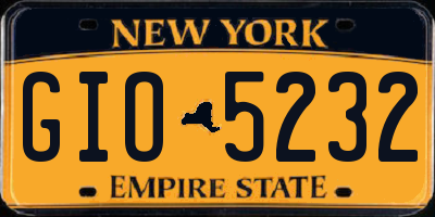 NY license plate GIO5232
