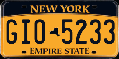 NY license plate GIO5233