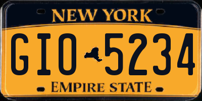 NY license plate GIO5234