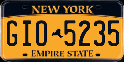 NY license plate GIO5235