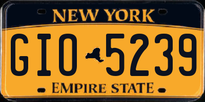 NY license plate GIO5239