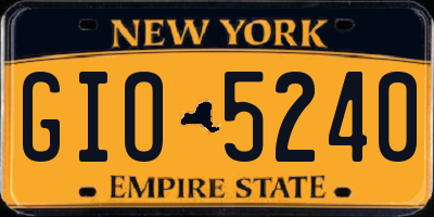NY license plate GIO5240