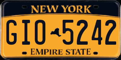 NY license plate GIO5242