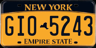 NY license plate GIO5243