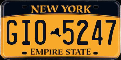 NY license plate GIO5247