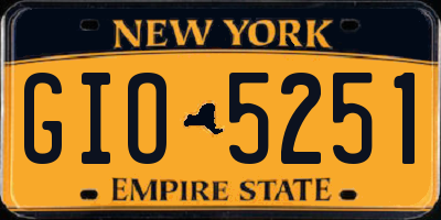 NY license plate GIO5251