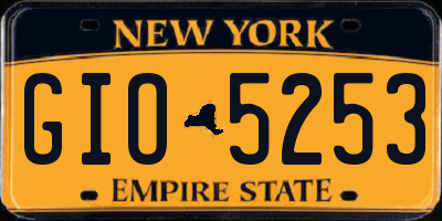 NY license plate GIO5253