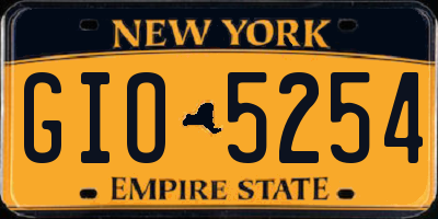 NY license plate GIO5254