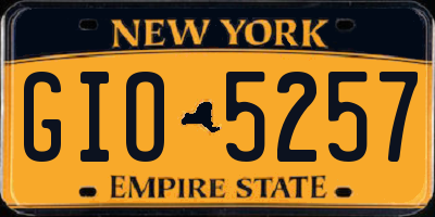 NY license plate GIO5257