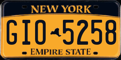 NY license plate GIO5258