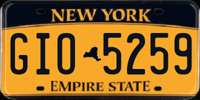 NY license plate GIO5259