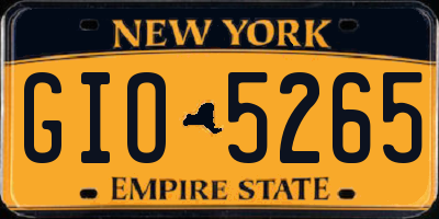 NY license plate GIO5265