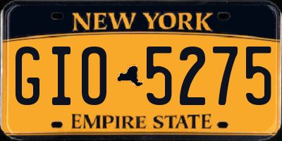 NY license plate GIO5275