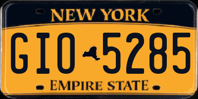 NY license plate GIO5285
