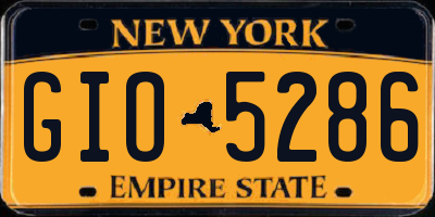 NY license plate GIO5286