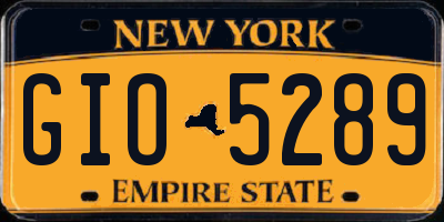 NY license plate GIO5289