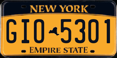 NY license plate GIO5301