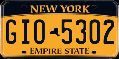 NY license plate GIO5302