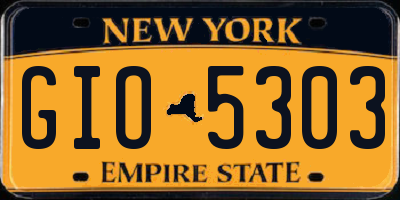 NY license plate GIO5303
