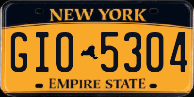 NY license plate GIO5304