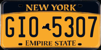 NY license plate GIO5307