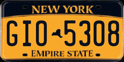 NY license plate GIO5308