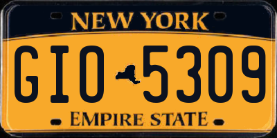 NY license plate GIO5309