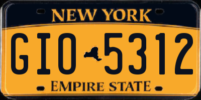 NY license plate GIO5312