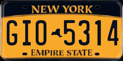 NY license plate GIO5314