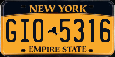 NY license plate GIO5316
