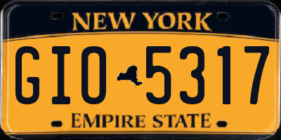 NY license plate GIO5317