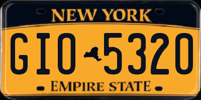 NY license plate GIO5320