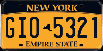 NY license plate GIO5321