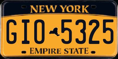 NY license plate GIO5325