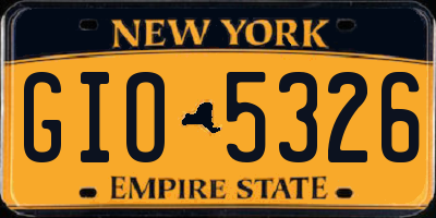 NY license plate GIO5326