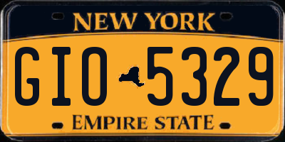 NY license plate GIO5329