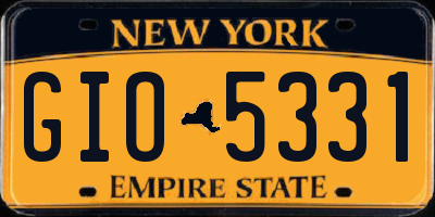 NY license plate GIO5331