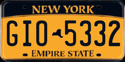 NY license plate GIO5332