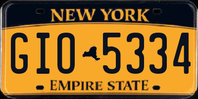 NY license plate GIO5334