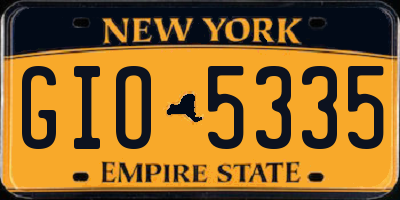 NY license plate GIO5335