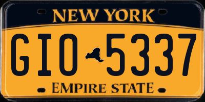 NY license plate GIO5337