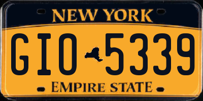 NY license plate GIO5339