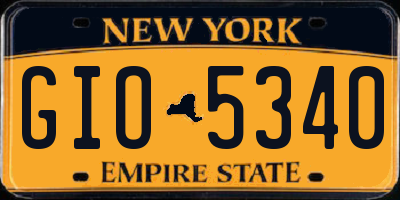 NY license plate GIO5340