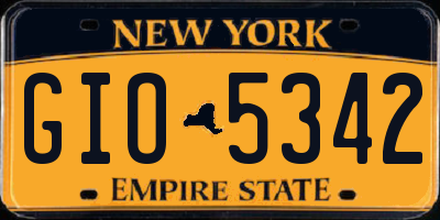 NY license plate GIO5342