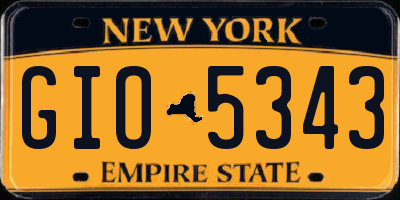 NY license plate GIO5343
