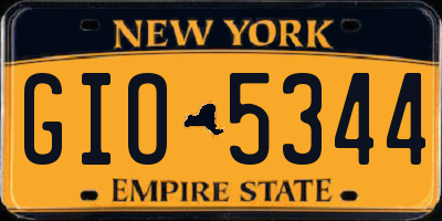 NY license plate GIO5344