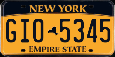 NY license plate GIO5345