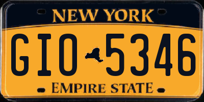 NY license plate GIO5346