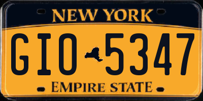 NY license plate GIO5347