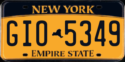 NY license plate GIO5349